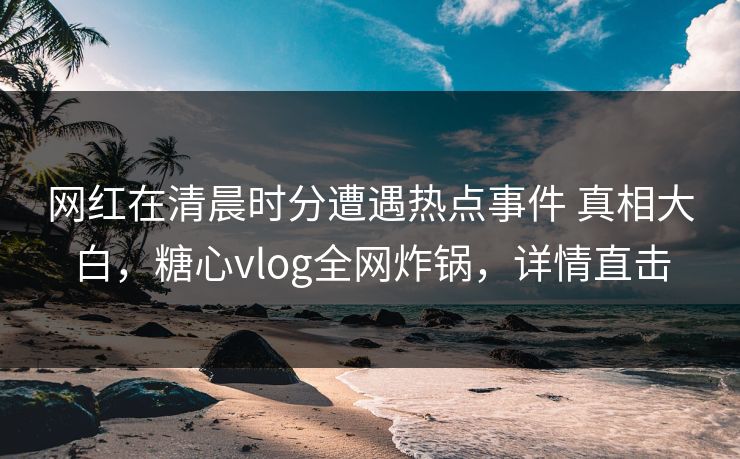 网红在清晨时分遭遇热点事件 真相大白，糖心vlog全网炸锅，详情直击